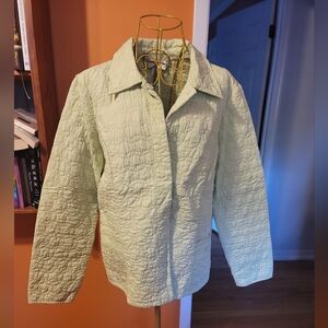 Alfred Dunner Light Green Quilted Coat